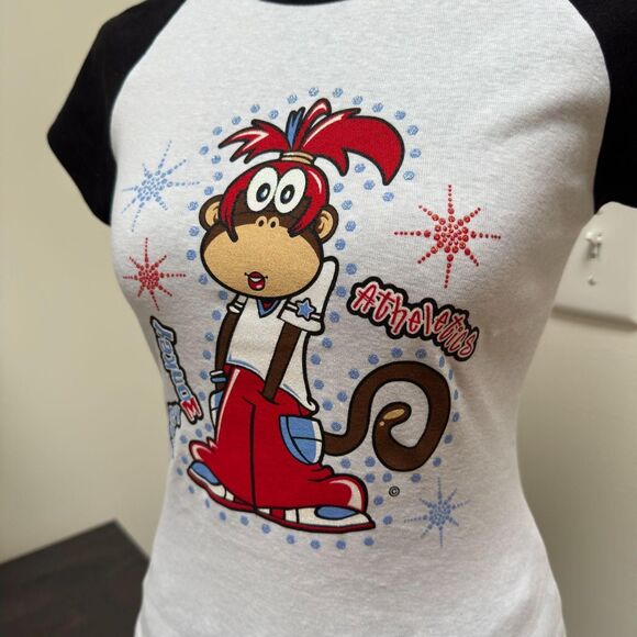 Vintage Spunky USA Graphic Baby Tee \ Y2K Deadstock Bobby Jack Style Tee \ Sz MD - Picture 4 of 5